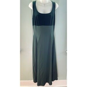 Vintage 1990's SCOTT MCCLINTOCK Dress Womens 10 Green Velvet Formal Gown Empire